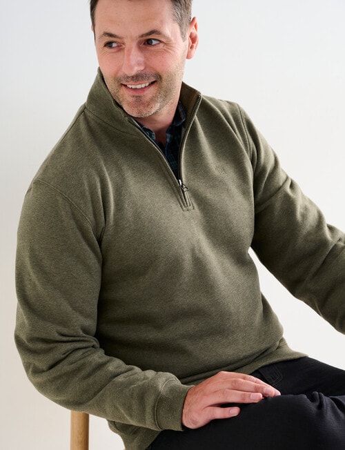 Chisel Miller Fleece 1/4 Zip, Khaki Marle product photo