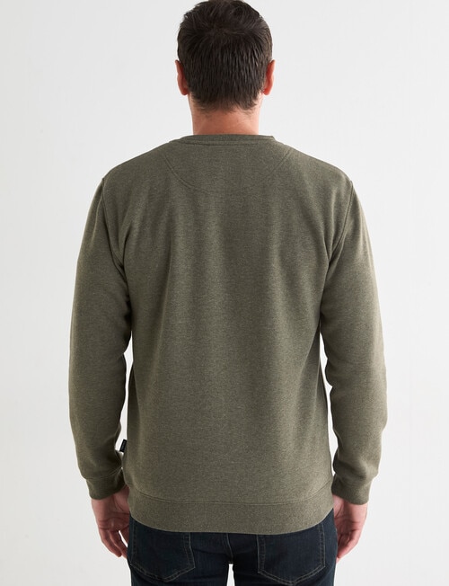 Chisel Fashion Fleece Crew Sweatshirt, Khaki Marle product photo View 02 L