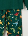 Sleep Mode Jungle Dino Knit Long PJ Set, Emerald, 2-8 product photo View 03 S