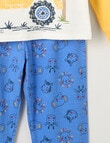 Sleep Mode Explore Safari Knit Long PJ Set, Yellow & Blue, 2-8 product photo View 03 S