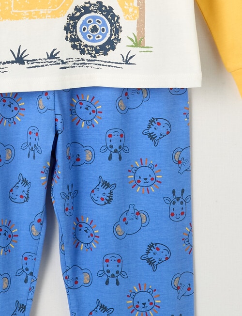 Sleep Mode Explore Safari Knit Long PJ Set, Yellow & Blue, 2-8 product photo View 03 L
