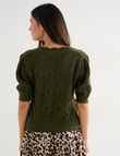 Whistle Crochet Cardigan, Khaki product photo View 02 S