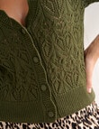 Whistle Crochet Cardigan, Khaki product photo View 05 S