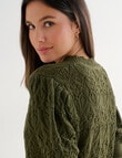 Whistle Crochet Cardigan, Khaki product photo View 06 S