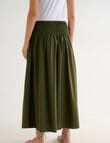 Whistle Shirred Waist Poplin Skirt, Khaki product photo View 03 S