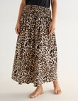 Whistle Shirred Waist Poplin Skirt, Animal Print product photo