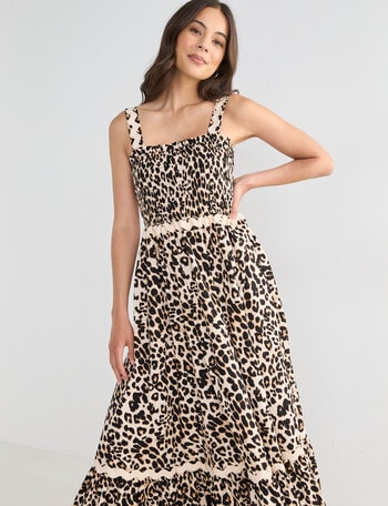 Whistle Ric Rac Dress, Animal Print product photo