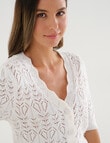Whistle Crochet Cardigan, Ecru product photo View 04 S