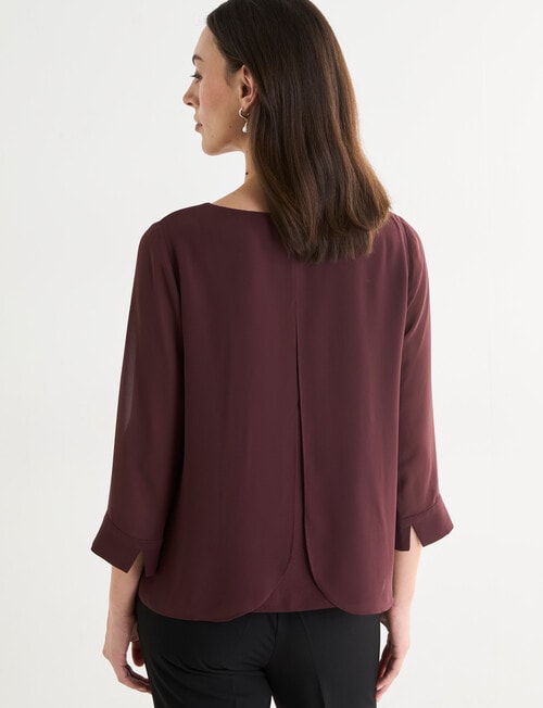 Oliver Black 3/4 Sleeve Double Layer Top, Fig product photo View 02 L
