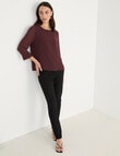 Oliver Black 3/4 Sleeve Double Layer Top, Fig product photo View 03 S