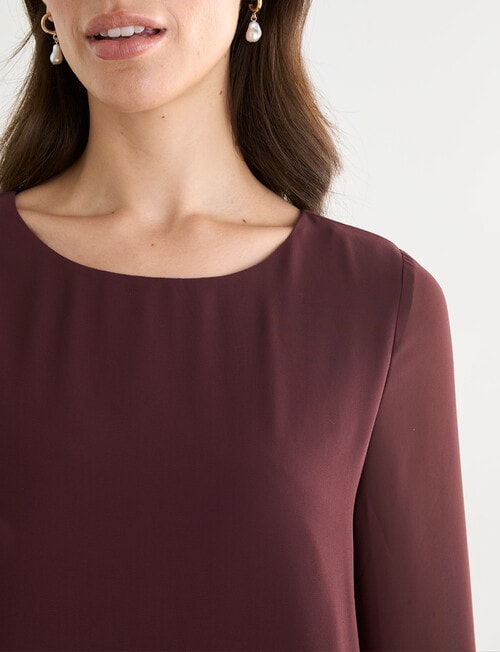 Oliver Black 3/4 Sleeve Double Layer Top, Fig product photo View 04 L