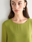 Oliver Black 3/4 Sleeve Double Layer Top, Moss product photo View 04 S