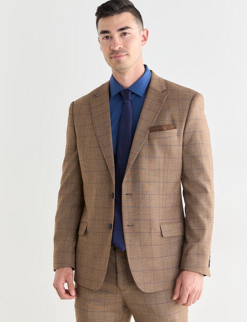 Lale Tailored Jacket, Navy Check Tan product photo View 05 L