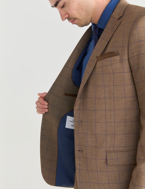 Lale Tailored Jacket, Navy Check Tan product photo View 07 L