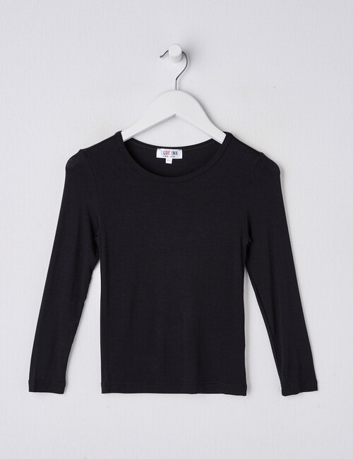 Blue Ink Bamboo Long Sleeve Top, Black, 2-7 product photo
