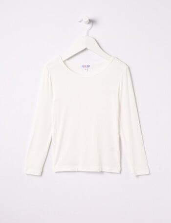Blue Ink Bamboo Long Sleeve Top, White, 2-7 product photo