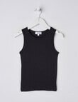 Blue Ink Bamboo Singlet, Black, 2-7 product photo