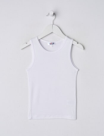 Blue Ink Bamboo Singlet, White, 2-7 product photo
