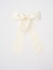 Mac & Ellie Satin Bow Clip, Vanilla product photo