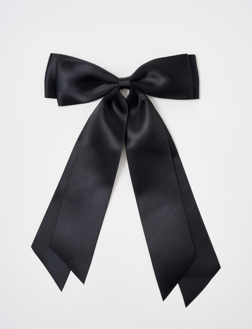 Mac & Ellie Satin Bow Clip, Black product photo