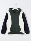 No Issue Spliced Hoodie, Green product photo