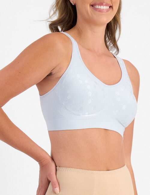 Playtex Comfort Revolution Dot Wirefree Bra, Blue Oyster product photo View 02 L