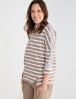 Line 7 Marco Stripe Panelled Top, Mineral & White product photo