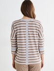 Line 7 Marco Stripe Panelled Top, Mineral & White product photo View 02 S