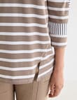 Line 7 Marco Stripe Panelled Top, Mineral & White product photo View 06 S