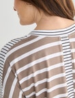 Line 7 Marco Stripe Panelled Top, Mineral & White product photo View 07 S