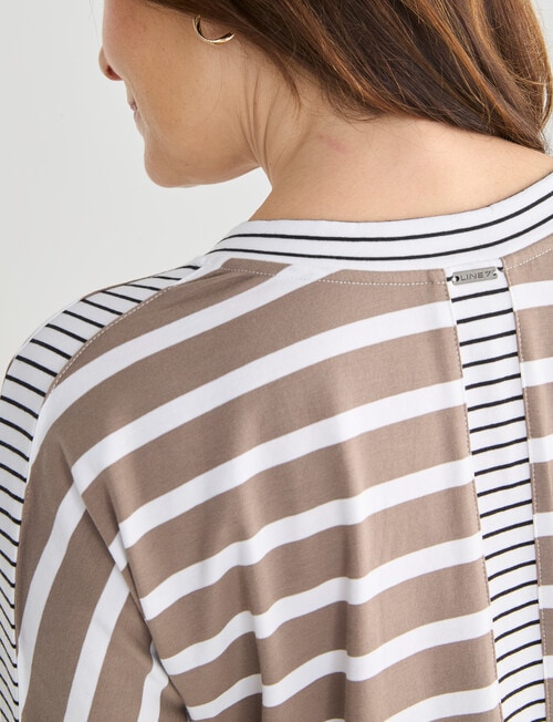 Line 7 Marco Stripe Panelled Top, Mineral & White product photo View 07 L