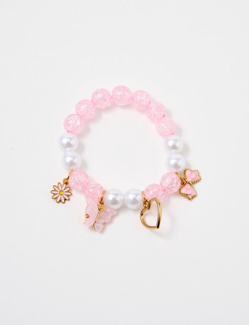 Mac & Ellie Charm Bracelet, Pink, White & Gold product photo