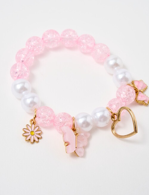 Mac & Ellie Charm Bracelet, Pink, White & Gold product photo View 02 L