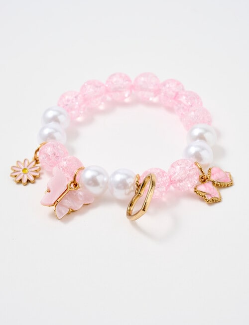 Mac & Ellie Charm Bracelet, Pink, White & Gold product photo View 03 L