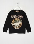 Mac & Ellie Wild One Long Sleeve Cuffed Tee, Black product photo