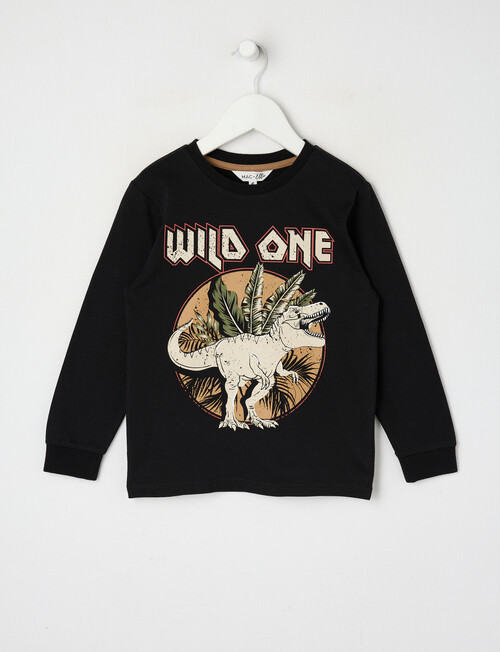Mac & Ellie Wild One Long Sleeve Cuffed Tee, Black product photo