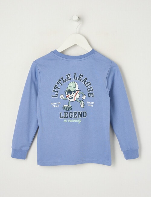 Mac & Ellie Little League Long Sleeve Cuffed Tee, Blue product photo View 02 L