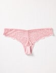 Lyric Cotton Lace Back G-String Brief, Peony product photo View 02 S