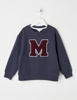 Mac & Ellie M Crew Oversized Sweatshirt, Navy product photo