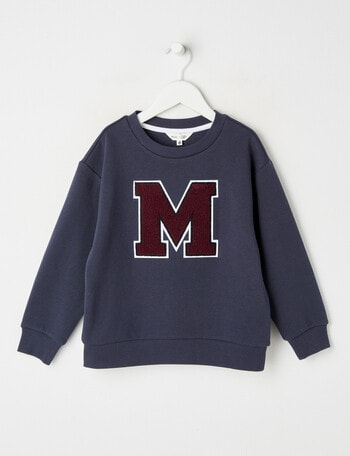 Mac & Ellie M Crew Oversized Sweatshirt, Navy product photo