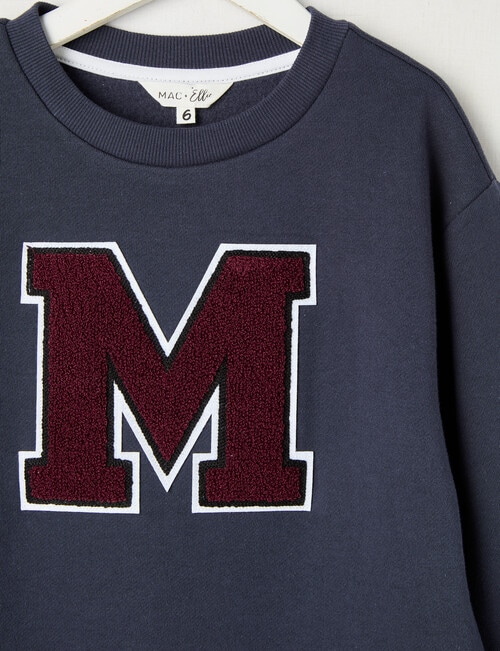 Mac & Ellie M Crew Oversized Sweatshirt, Navy product photo View 02 L