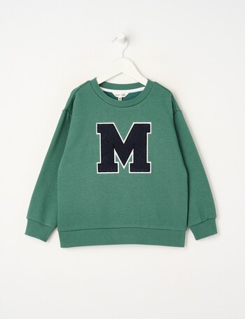 Mac & Ellie M Oversize Crew Sweater, Green product photo
