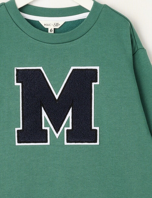 Mac & Ellie M Oversize Crew Sweater, Green product photo View 02 L