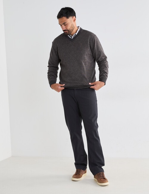 Logan Knit Porthole Long Sleeve Pullover, Charcoal product photo View 03 L