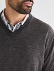 Logan Knit Porthole Long Sleeve Pullover, Charcoal product photo View 04 S