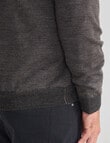 Logan Knit Porthole Long Sleeve Pullover, Charcoal product photo View 06 S