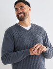 Logan Knit Macro Long Sleeve Pullover, Mid Grey product photo View 05 S