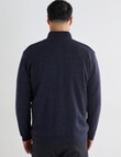 Logan Knit Elmer 1/4 Zip Long Sleeve Pullover, Navy product photo View 02 S