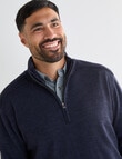 Logan Knit Elmer 1/4 Zip Long Sleeve Pullover, Navy product photo View 06 S