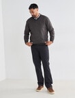 Logan Knit Porthole Long Sleeve Pullover, Charcoal product photo View 03 S